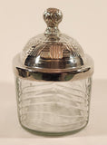 Glass Butter Dish with Embossed Silver Plated Lid