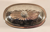 Glass Butter Dish with Embossed Silver Plated Lid