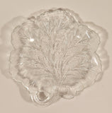 Vintage Indiana Glass Leaf Pebble Textured Embossed Glass Dish