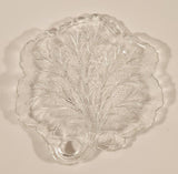 Vintage Indiana Glass Leaf Pebble Textured Embossed Glass Dish