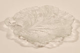 Vintage Indiana Glass Leaf Pebble Textured Embossed Glass Dish