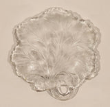 Vintage Indiana Glass Leaf Pebble Textured Embossed Glass Dish