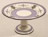 Vintage Aynsley Purple with Ornate Red Rose Pattern Porcelain Pedestal Dessert Dish