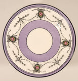 Vintage Aynsley Purple with Ornate Red Rose Pattern Porcelain Pedestal Dessert Dish