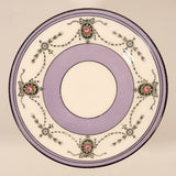 Vintage Aynsley Purple with Ornate Red Rose Pattern Porcelain Pedestal Dessert Dish