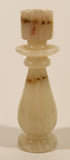 Vintage White Marble Onyx 5 3/4" Candlestick Holder