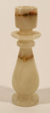 Vintage White Marble Onyx 5 3/4" Candlestick Holder