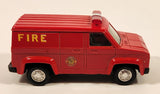 Unknown Brand No. 8710 Van Fire Red Pull Back 1:38 Scale Die Cast Toy Car Vehicle