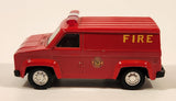 Unknown Brand No. 8710 Van Fire Red Pull Back 1:38 Scale Die Cast Toy Car Vehicle