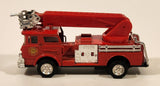 Unknown Brand No. 8730 Fire Truck Snorkel Aerial Red Pull Back Die Cast Toy Car Vehicle