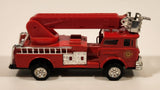 Unknown Brand No. 8730 Fire Truck Snorkel Aerial Red Pull Back Die Cast Toy Car Vehicle