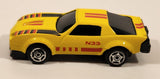 Unknown Brand No. 8308 Camaro Z-28 #N33 Yellow Pull Back Die Cast Toy Car Vehicle