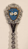 Vintage British Columbia Dogwood Flower Enamel Crest Metal Spoon
