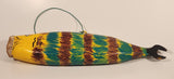 Kerras Jeffery of P.E.I. Folk Art Hand Painted Eastern White Cedar Wood Fish Carving with Wrench Tail
