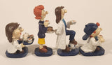 1995 Tetley Tea Head Gaffer, Teana, Sydney, and Clarence 2 1/8" to 3 1/4" Resin Promotional Figurine Set of 4