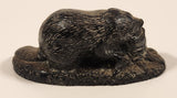 Vanstone Beaver Carved Black Soapstone Animal Wildlife Figurine