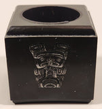 Aboriginal Native Spirit Bear Black Soapstone Candle Holder