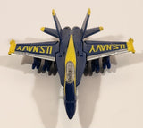 Maisto U.S. Navy F/A 18C Hornet Fighter Jet Airplane Blue and Yellow Die Cast Toy Aircraft