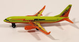 2007 Matchbox Boeing 737-800 Bolt Airways Airplane Fluorescent Yellow and Orange Die Cast Toy Aircraft