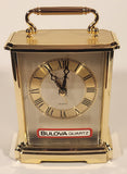 Vintage Bulova Quartz Westminster Melody Gold Tone Carriage Clock Model B7454 New in Box