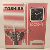 Vintage Toshiba Quartz Glow In The Dark Hands Wall or Desk Alarm Clock Model TCQ-104S New in Box