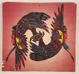 Bill Roy Red Eagles Greeting Card Artwork 8 1/2" x 9 1/4" Newspaper Cutout on Thin Board