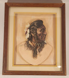 Vintage 1984 M. Yellis Aboriginal 3D Decoupage Shadow Box 11" x 13" Framed Art Print