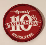 Speedy Muffler 110% Satisfaction Guaranteed Red 3" Embroidered Fabric Patch Badge