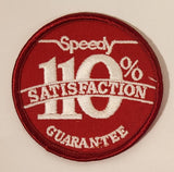 Speedy Muffler 110% Satisfaction Guaranteed Red 3" Embroidered Fabric Patch Badge