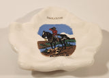 Vintage RCMP Royal Canadian Mounted Police Saskatoon Canada White Maple Leaf Design 5" x 5" Ceramic Ashtray