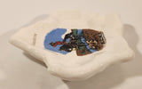 Vintage RCMP Royal Canadian Mounted Police Saskatoon Canada White Maple Leaf Design 5" x 5" Ceramic Ashtray