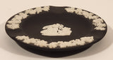 Vintage Wedgwood Jasperware Black with White Design 4 1/4" Ashtray