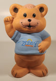 Vintage Zellers Zeddy Teddy Bear Mascot 6 3/4" Ceramic Kitchen Tool Caddy Holder