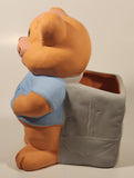Vintage Zellers Zeddy Teddy Bear Mascot 6 3/4" Ceramic Kitchen Tool Caddy Holder