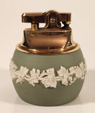 Vintage Wedgwood Jasperware Green With White Cameo 2 1/2" Tall Gas Table Lighter