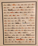 2003 Nick Olson Olson Tugboat Poster Company World Tugboat Operators 24" x 30" Framed Poster Picture
