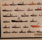 2003 Nick Olson Olson Tugboat Poster Company World Tugboat Operators 24" x 30" Framed Poster Picture