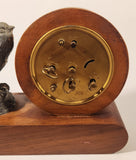 Rare Antique Blessing Metal Bird Wood Based Wind Up Alarm Desk Clock Made in West Germany