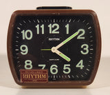 Vintage Rhythm Quartz Plastic 3 5/8" Alarm Clock with Glow In The Dark Hands Model 4ra779 Made in Japan