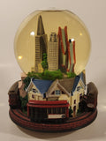 The San Francisco Music Box Company Wind Up Musical Animated Moving Trolley Street Car 7 1/4" Resin Snow Globe