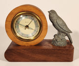 Rare Antique Blessing Metal Bird Wood Based Wind Up Alarm Desk Clock Made in West Germany