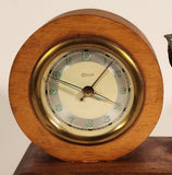 Rare Antique Blessing Metal Bird Wood Based Wind Up Alarm Desk Clock Made in West Germany