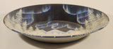 Vintage Judy Hartman North Pole Alaska Hand Painted in Oils Lake View Snow Capped Mountains and Trees with Northern Lights 14" Metal Gold Pan