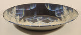 Vintage Judy Hartman North Pole Alaska Hand Painted in Oils Lake View Snow Capped Mountains and Trees with Northern Lights 14" Metal Gold Pan