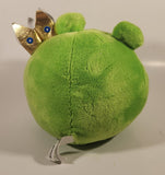 2010 Commonwealth Toy & Novelty Co. Angry Birds Green Pig with Gold Crown 9" Stuffed Plush Toy