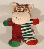 Beverley Hills Teddy Bear Company Brown Cow in Red and Green Christmas Outfit 10" Stuffed Plush Toy Rattle