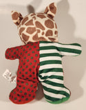 Beverley Hills Teddy Bear Company Brown Cow in Red and Green Christmas Outfit 10" Stuffed Plush Toy Rattle