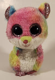 TY Silk Rodney Hamster Pink Green Blue Rainbow 6" Stuffed Plush Toy