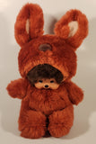 Vintage Sekiguchi Monchhichi Girl in Bunny Rabbit Costume 10" Stuffed Toy Doll