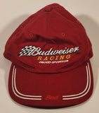 Budweiser Racing Proud Sponsor Bud Red Adjustable Velcro Strap Trucker Cap Hat